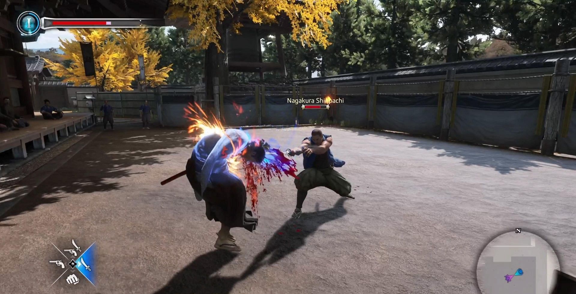 Nagakura uses stab attacks (Image via Sega)