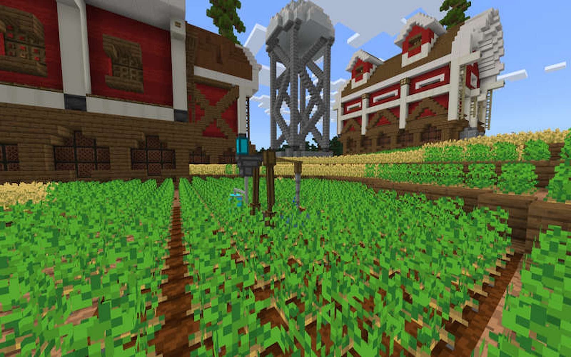 Players are able to make lots of different farms to easily gather resources (Image via Minecraft.net)