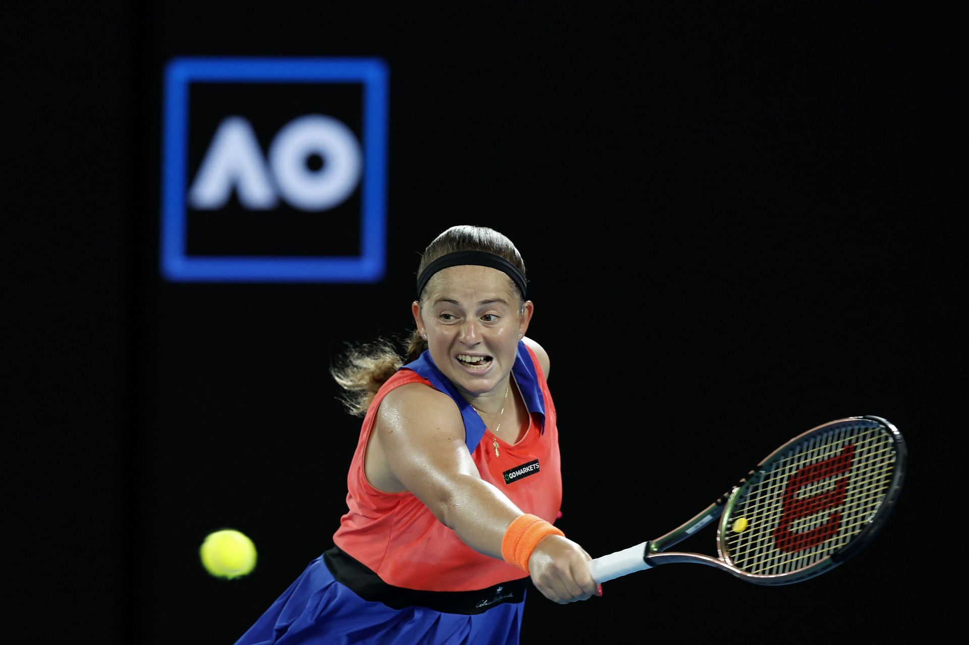 Jelena Ostapenko at the 2023 Australian Open.