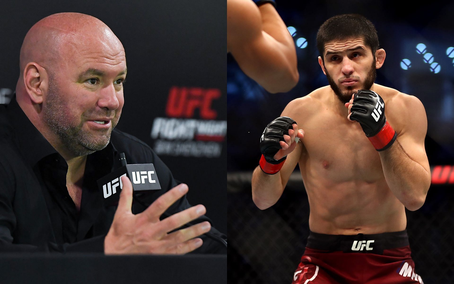 Dana White (left) and Islam Makhachev (right) (Image credits Getty Images)
