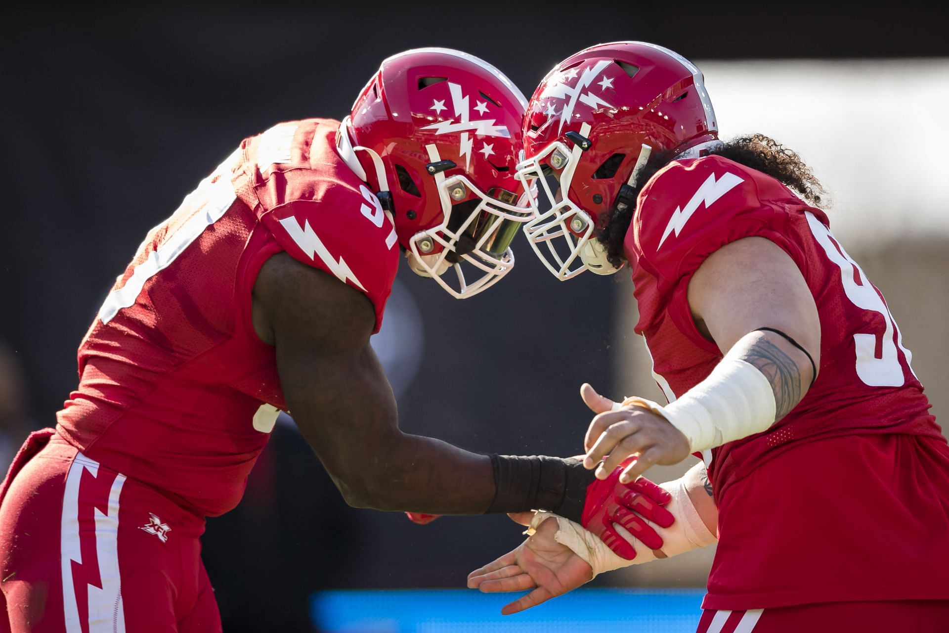 February 16, 2020: A St. Louis Battlehawks helmet sits on the