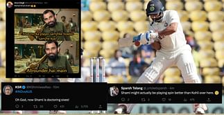 "Might actually be playing spin better than Kohli" - Fans go into a frenzy as Mohammed Shami plays a quickfire knock in 1st IND vs AUS Test
