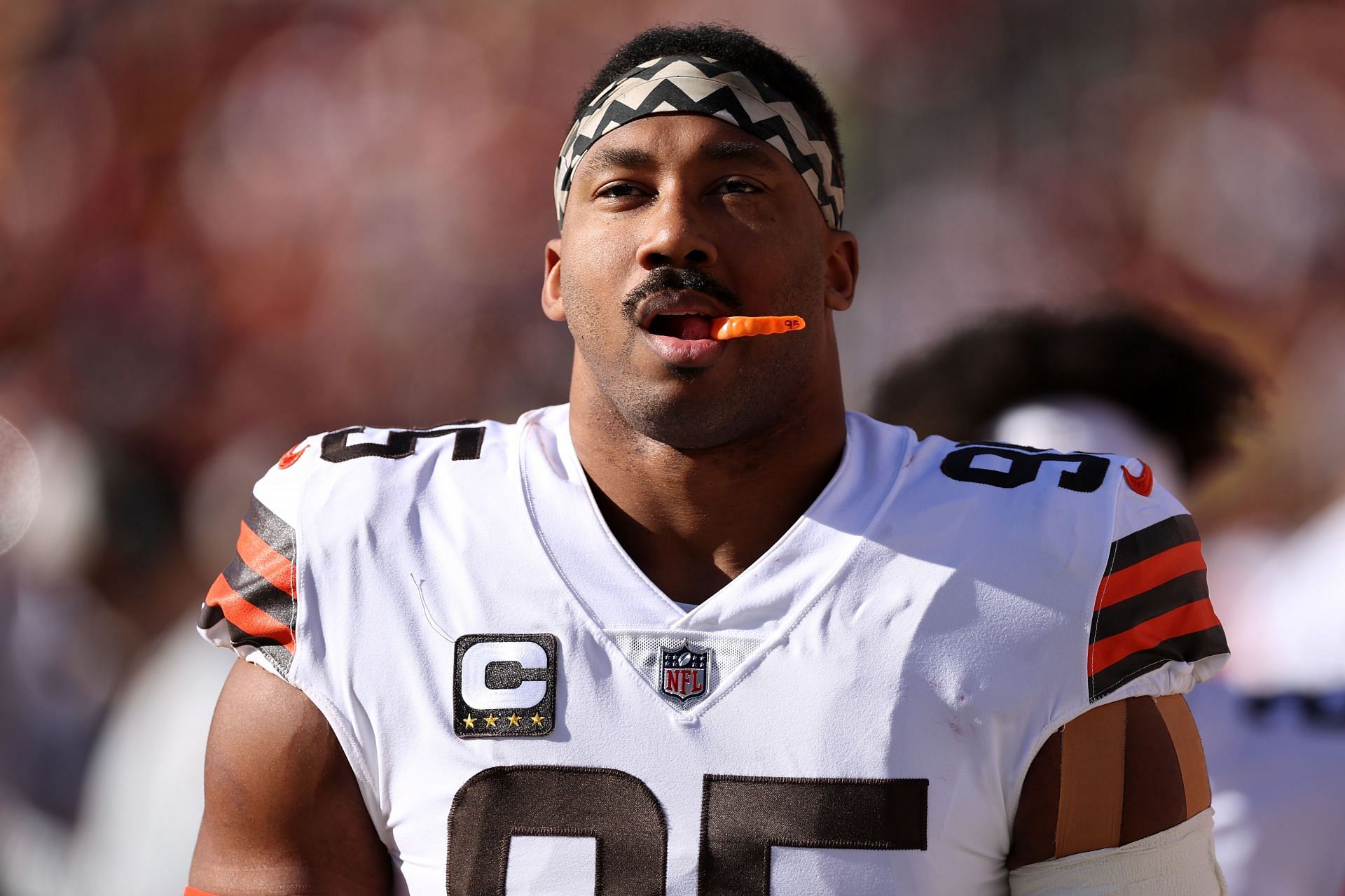 Cleveland &lt;a href=&#039;https://www.sportskeeda.com/nfl/cleveland-browns&#039; target=&#039;_blank&#039; rel=&#039;noopener noreferrer&#039;&gt;Browns&lt;/a&gt; defensive end Myles Garrett