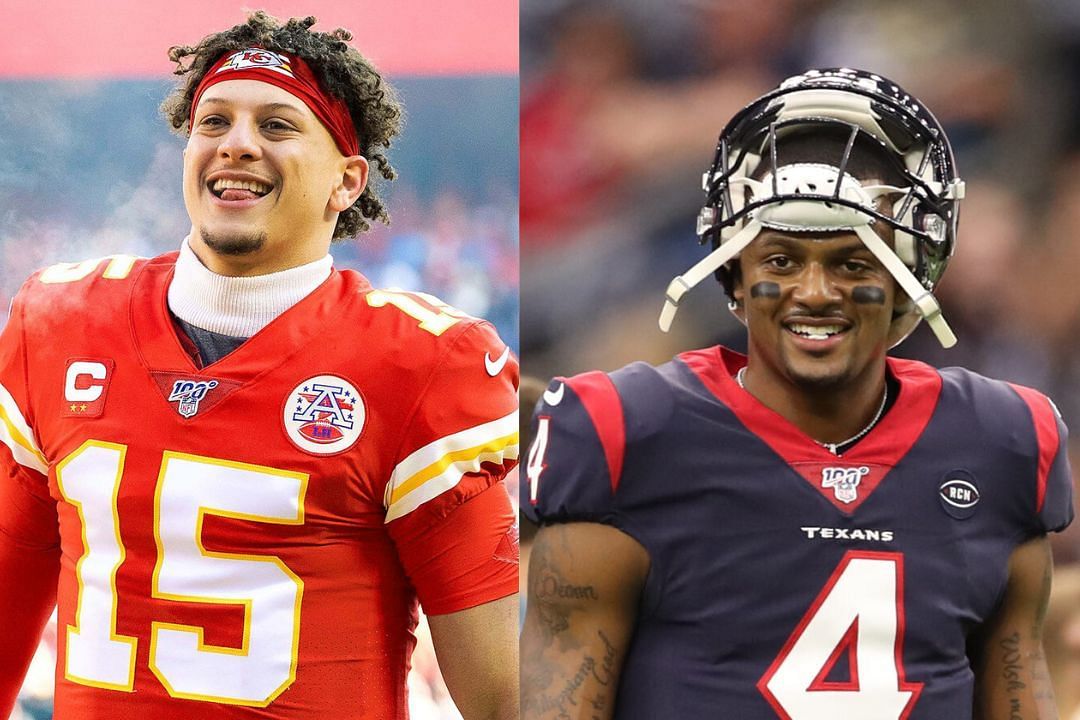 Chiefs QB Patrick Mahomes (l) and former Texans QB Deshaun Watson (r)