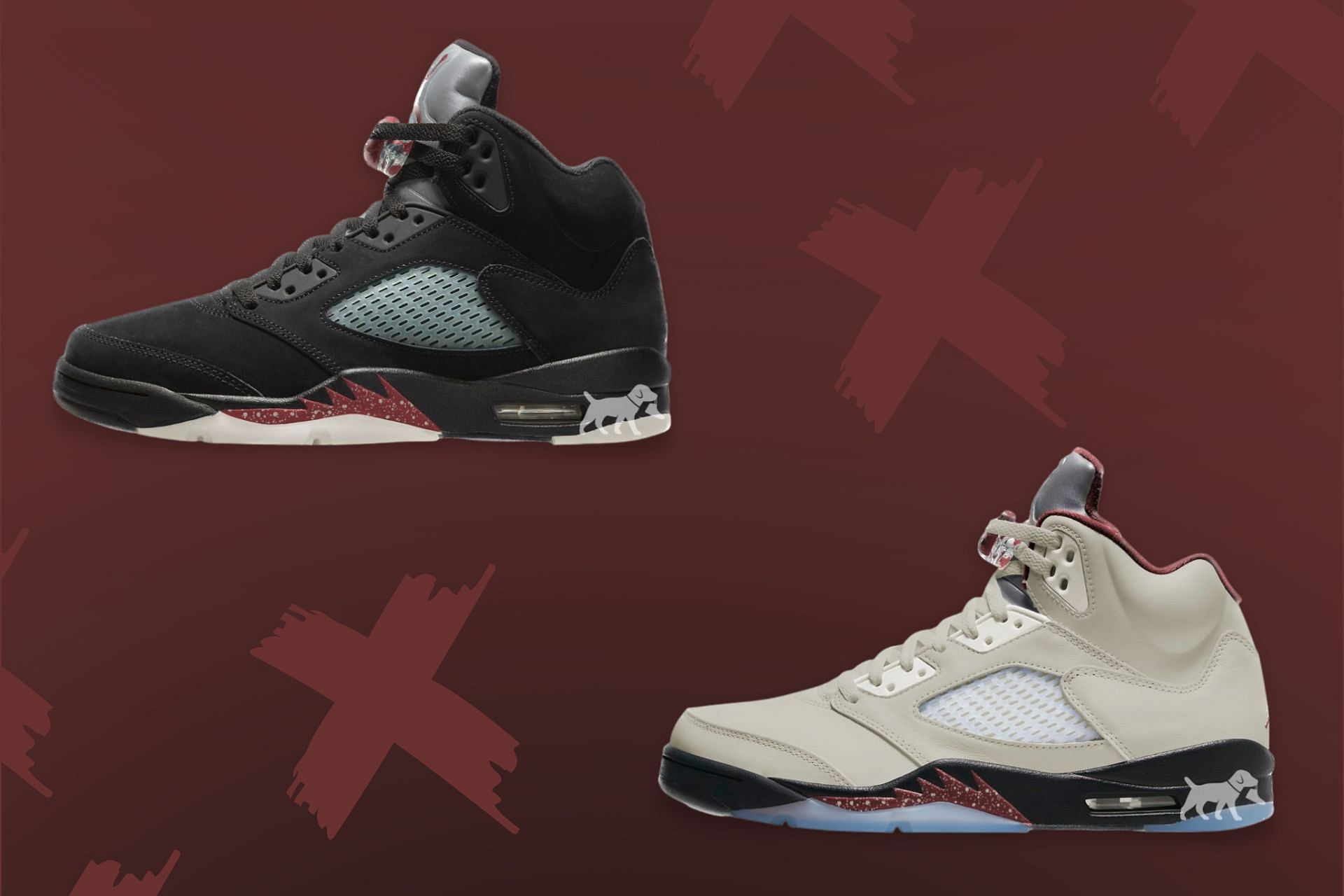 A Ma Maniere x Air Jordan 5 sneaker pack will offer two colorways (Image via Sole Retriever)