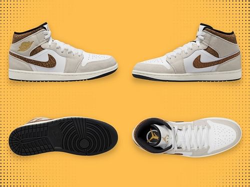 The upcoming Nike Air Jordan 1 Mid "Brown Elephant" (Image via Sportskeeda)