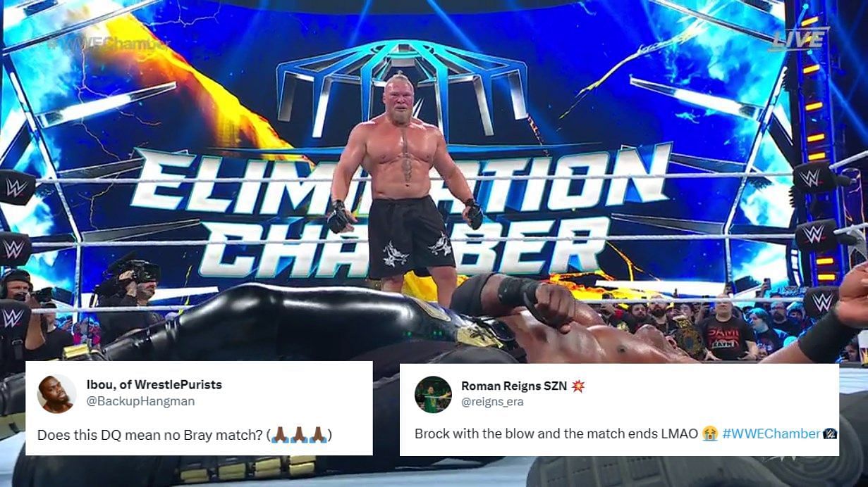 Brock Lesnar vs Bobby Lashley ended via DQ