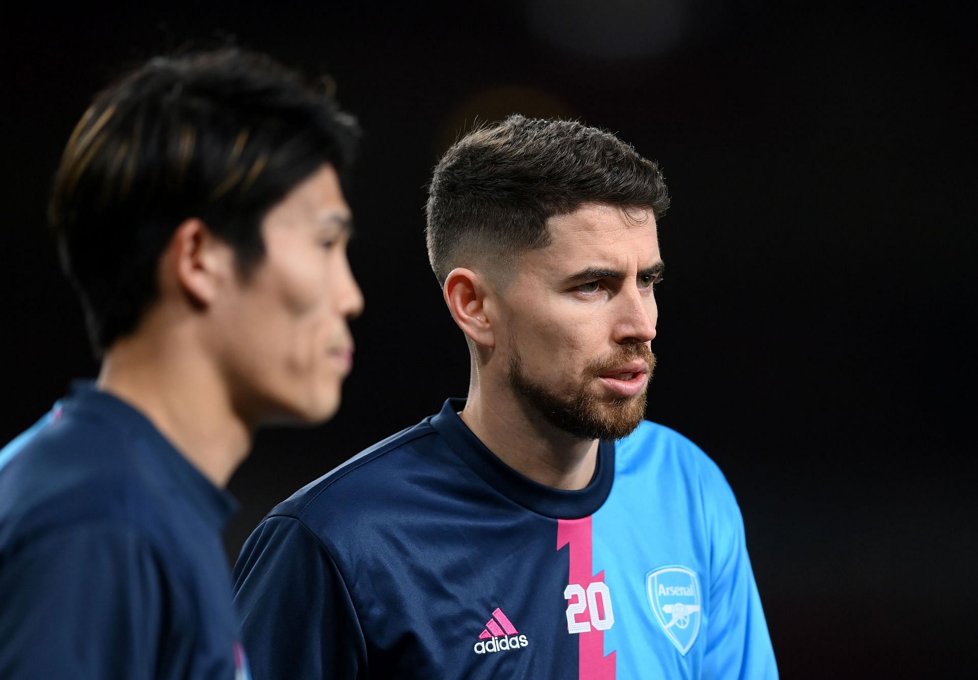 Jorginho (right) arrived at the Emirates in January
