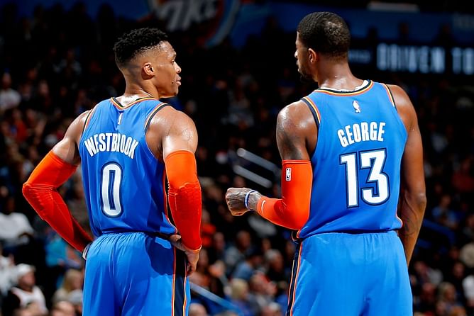 When did Russell Westbrook and Paul George play together in NBA? How did the duo fare for Oklahoma City Thunder?