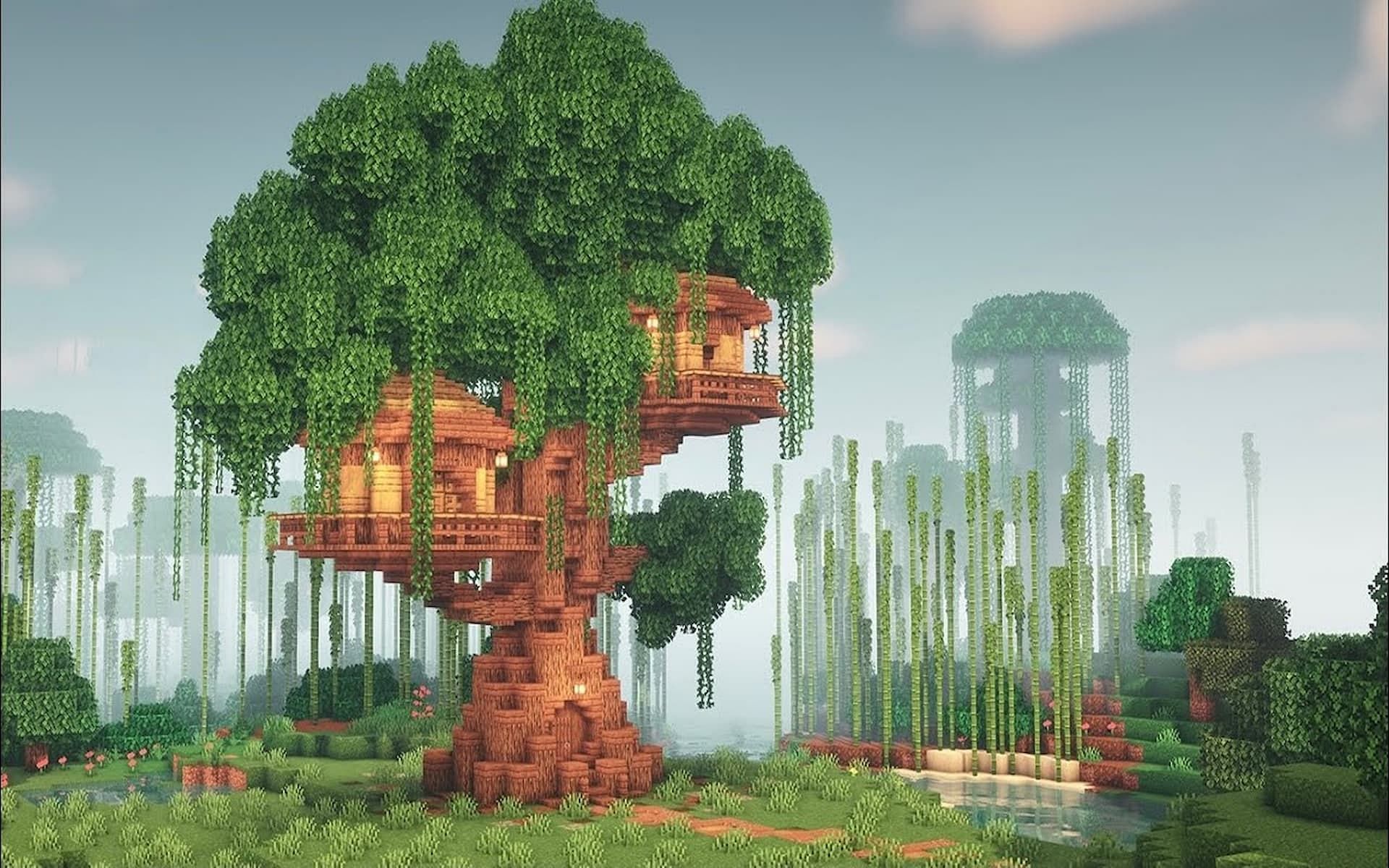 Players can make a lot of different builds to really spice up their worlds (Image via YouTube/Mia Bloom)