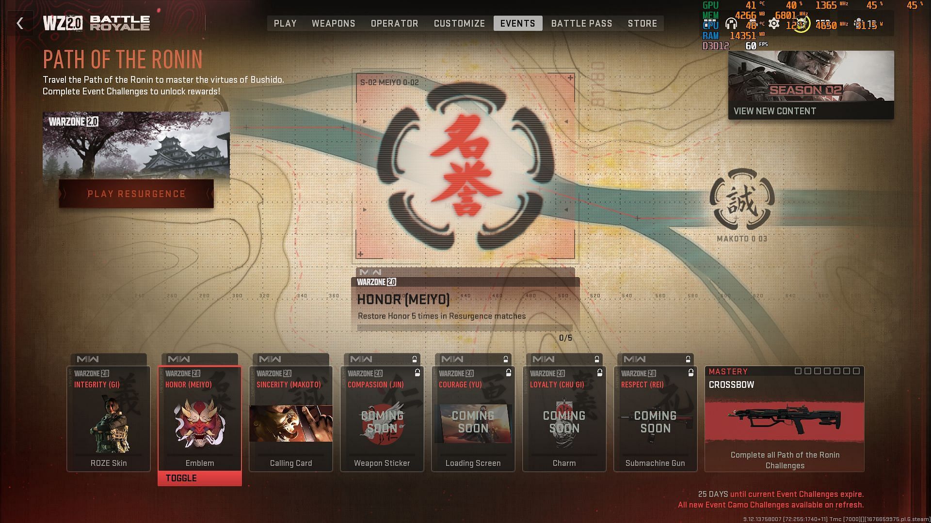 Honor (Meiyo) challenge in Warzone 2 (Image via Activision)