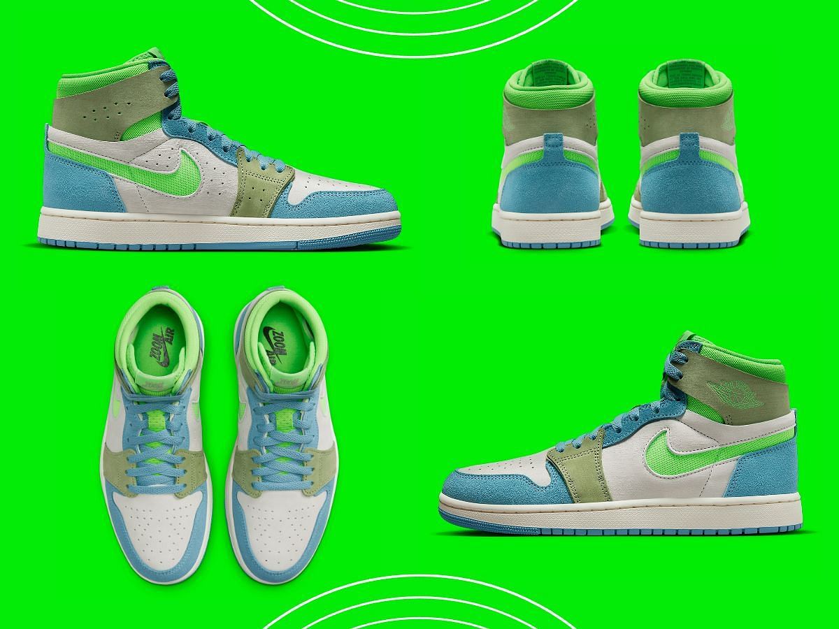 The Nike Air Jordan 1 Zoom CMFT 2 &quot;Electric Green&quot; sneakers (Image via Sportskeeda)