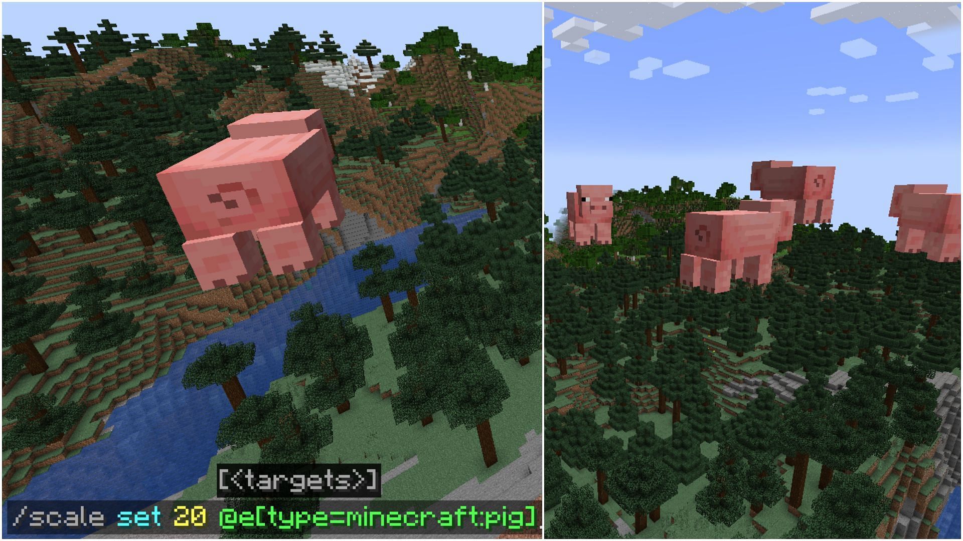 Use the new /scale command to change the size of entities and player&#039;s character in Minecraft (Image via Sportskeeda)