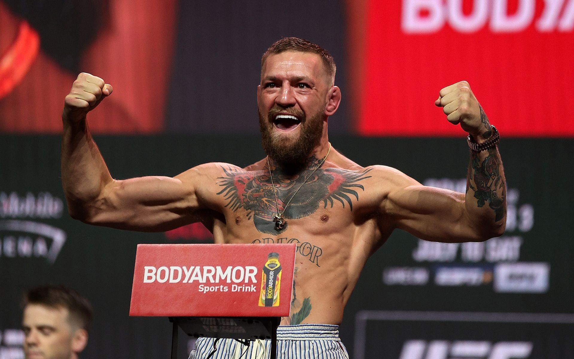 Conor McGregor at the UFC 264 weigh ins