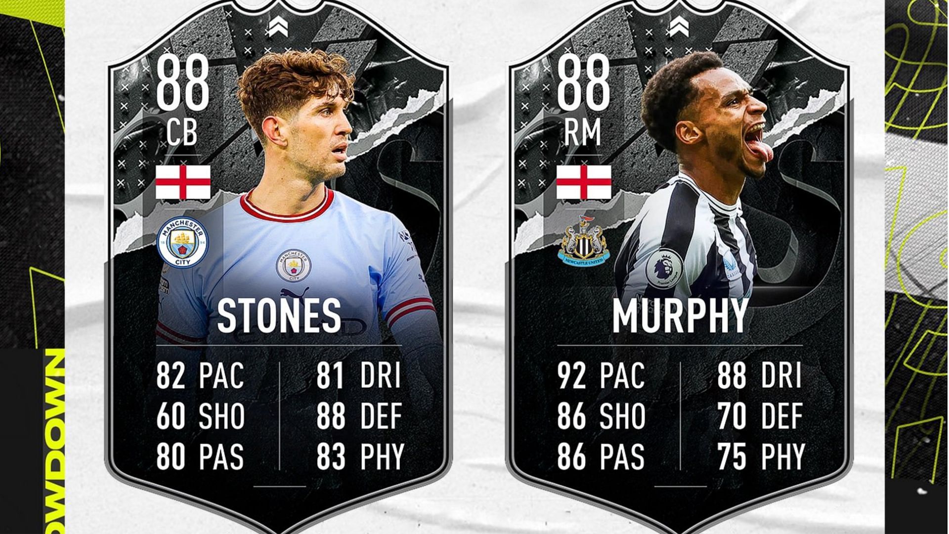 The John Stones and Jacob Murphy Showdown SBC could be an interesting choice for many FIFA 23 players (Image via Twitter/FUT Sheriff)