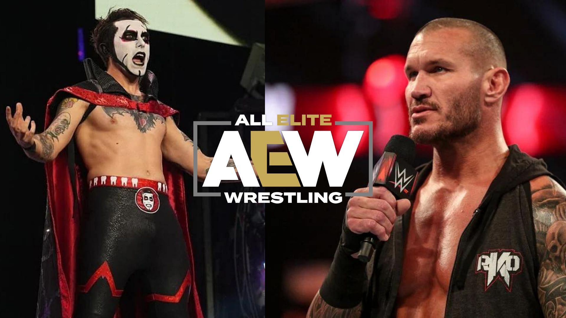 AEW star Danhausen (left); WWE Superstar Randy Orton (right)