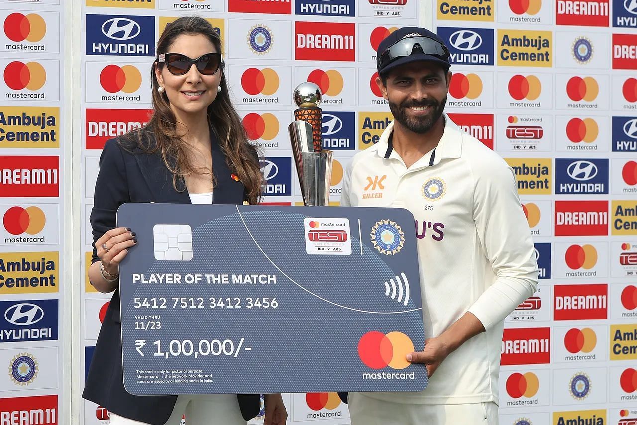 Ravindra Jadeja was deservedly chosen as the Player of the Match. [P/C: BCCI]