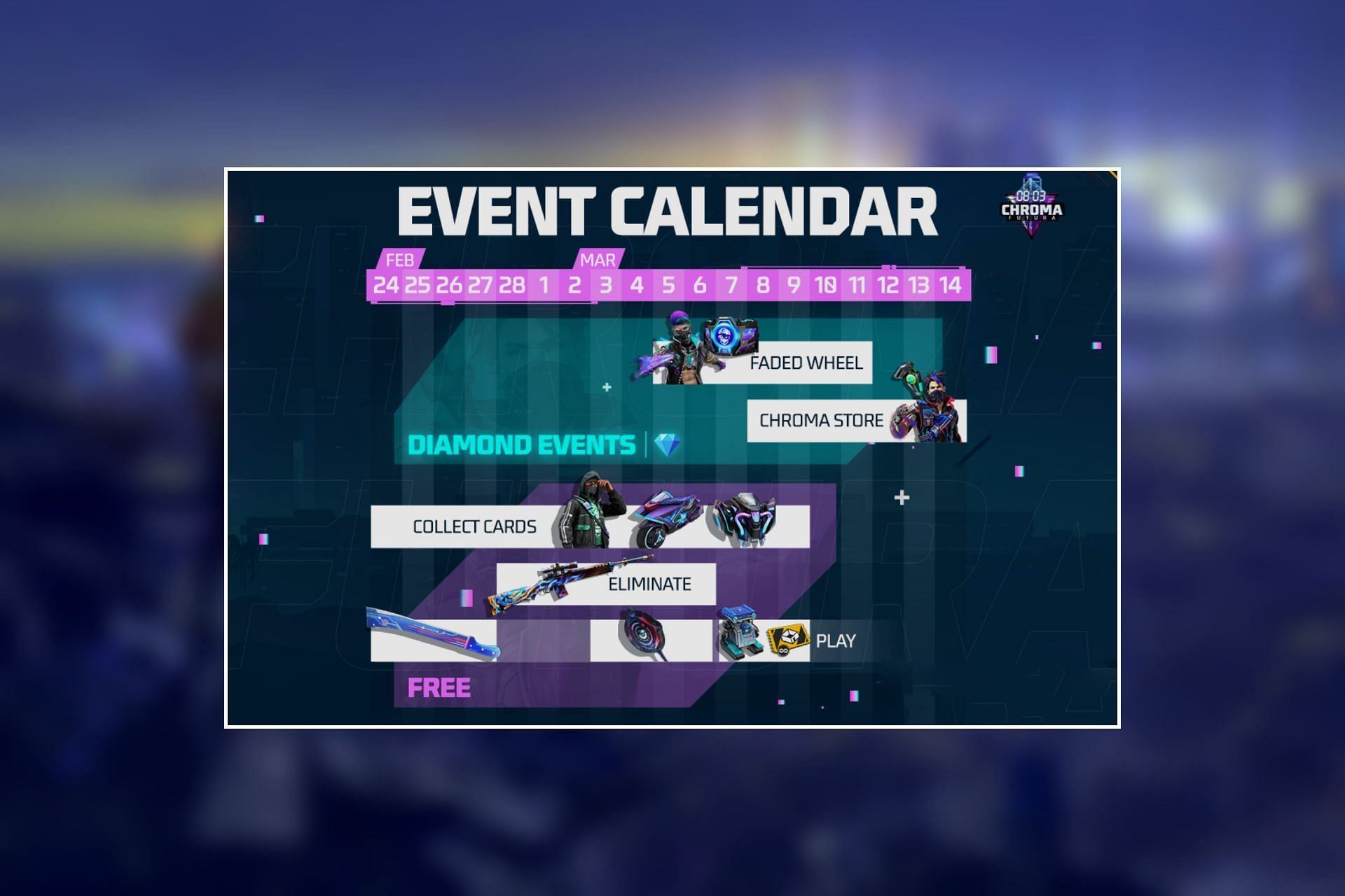 Chroma Futura calendar has been revealed (Image via Garena)