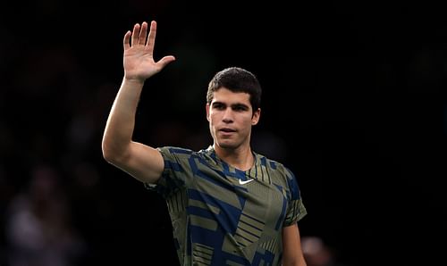 Carlos Alcaraz during the Paris Masters