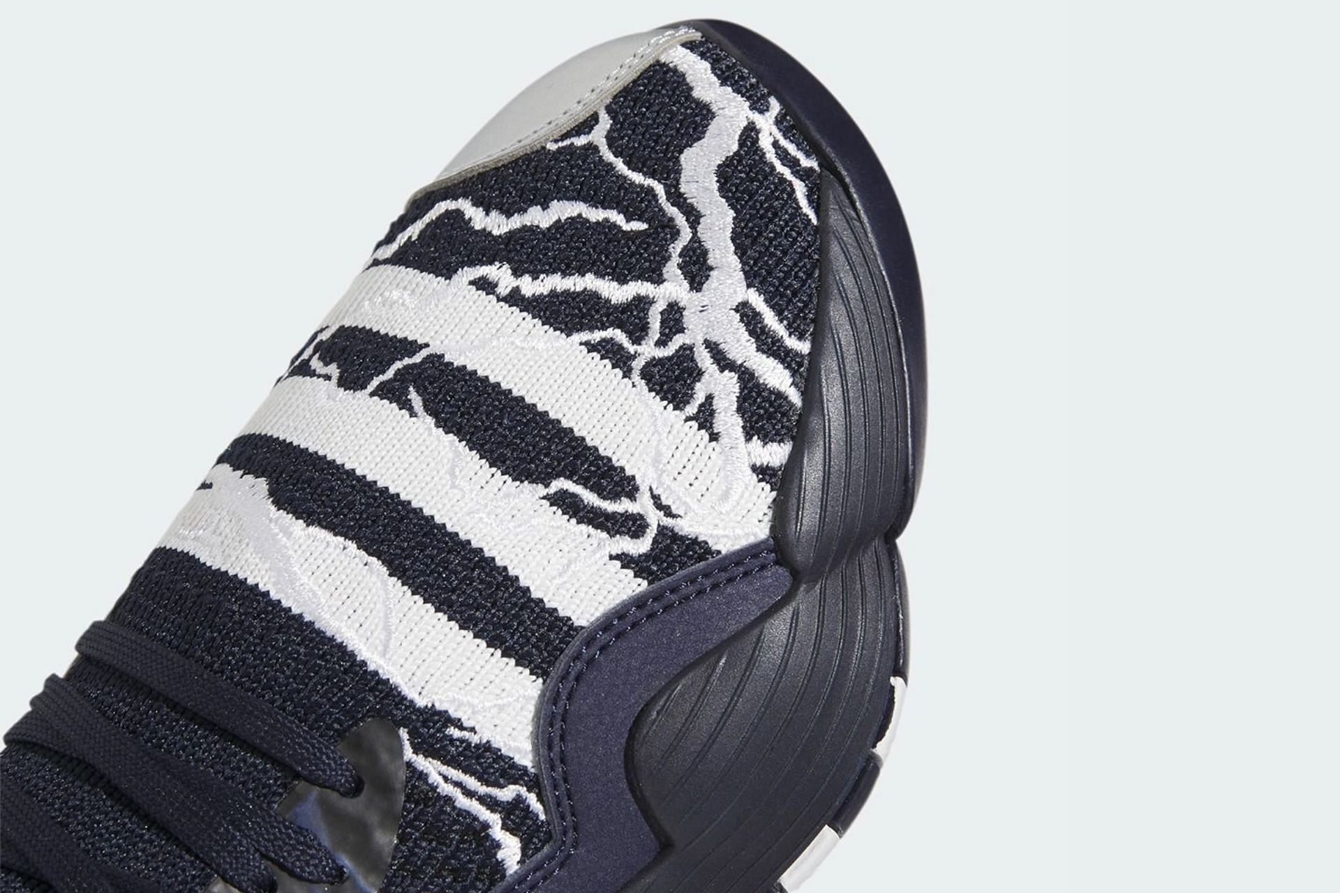 Take a closer look at the thunder lightning designs on the toe tops of the sneakers (Image via Adidas)