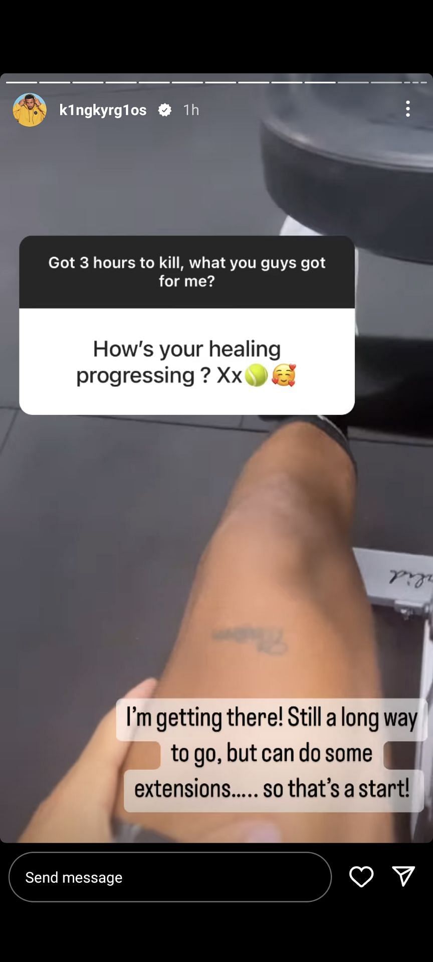 Nick Kyrgios through his Instagram stories