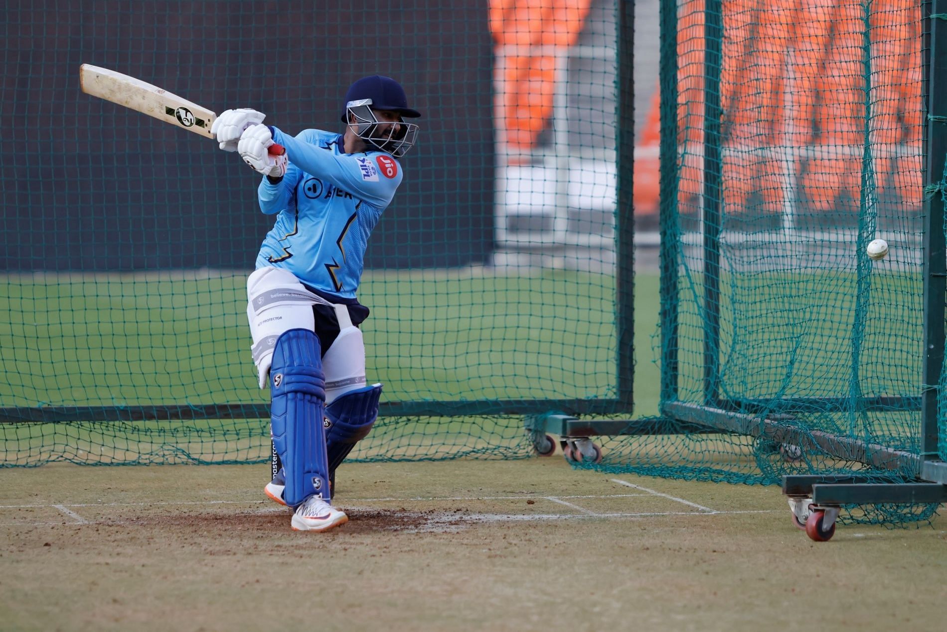 All-rounder Rahul Tewatia batting during the pre-season training camp.
