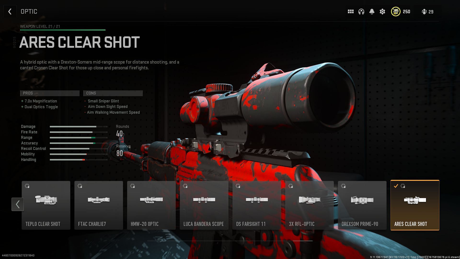 Ares Clear Shot optic in Warzone 2 (Image via Activision)