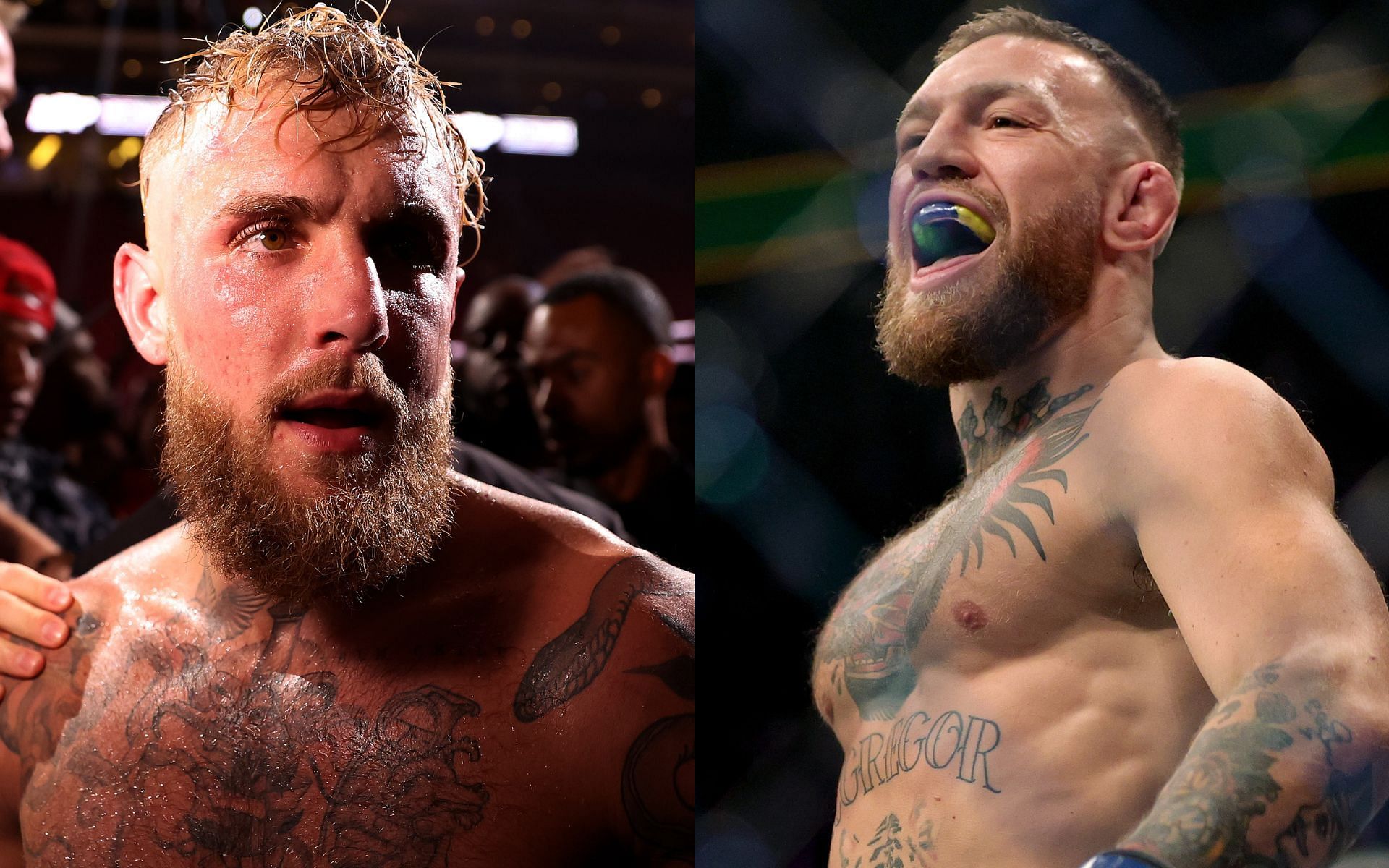 Jake Paul (left), Conor McGregor (right)