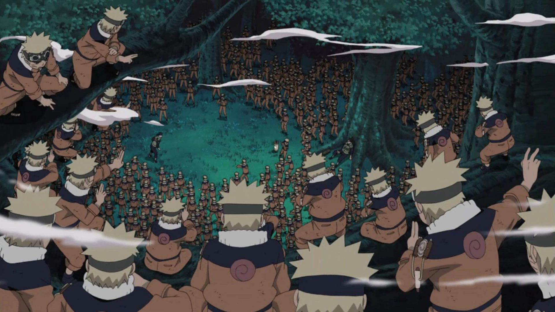 The Shadow Clone Jutsu as seen in the anime (Image via Studio Pierrot)