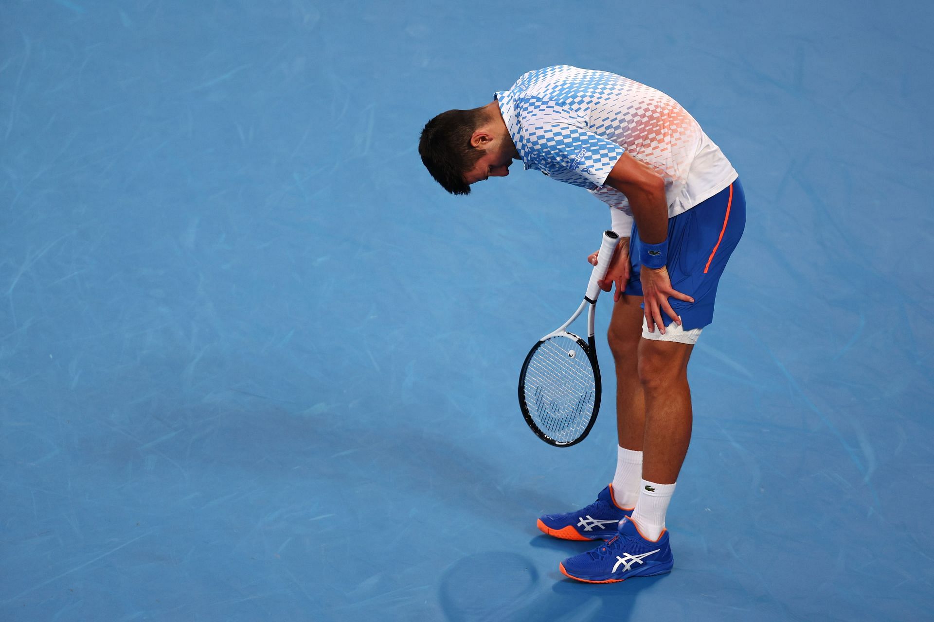 The Serb in his semifinals match against Tommy Paul