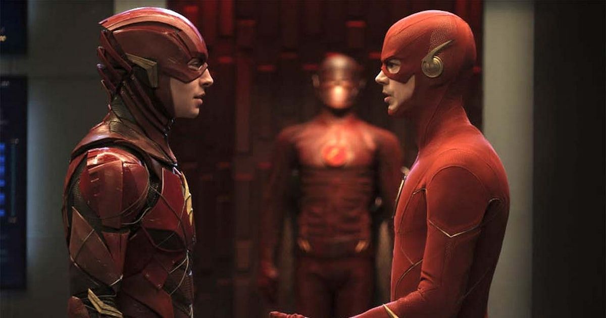Grant Gustin and Ezra Miller in The CW’s Arroweverse crossover (Image via DC)