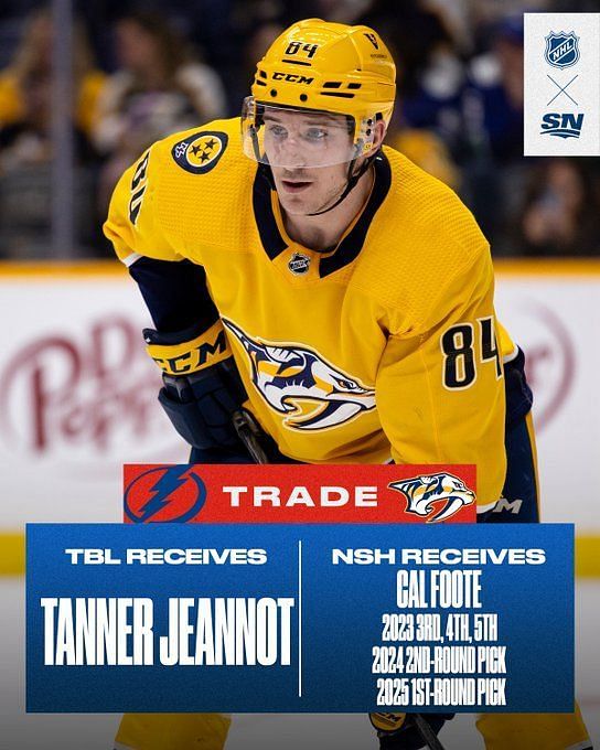 NHL Rumors: Tanner Jeannot Traded to Lightning; Predators Get Cal