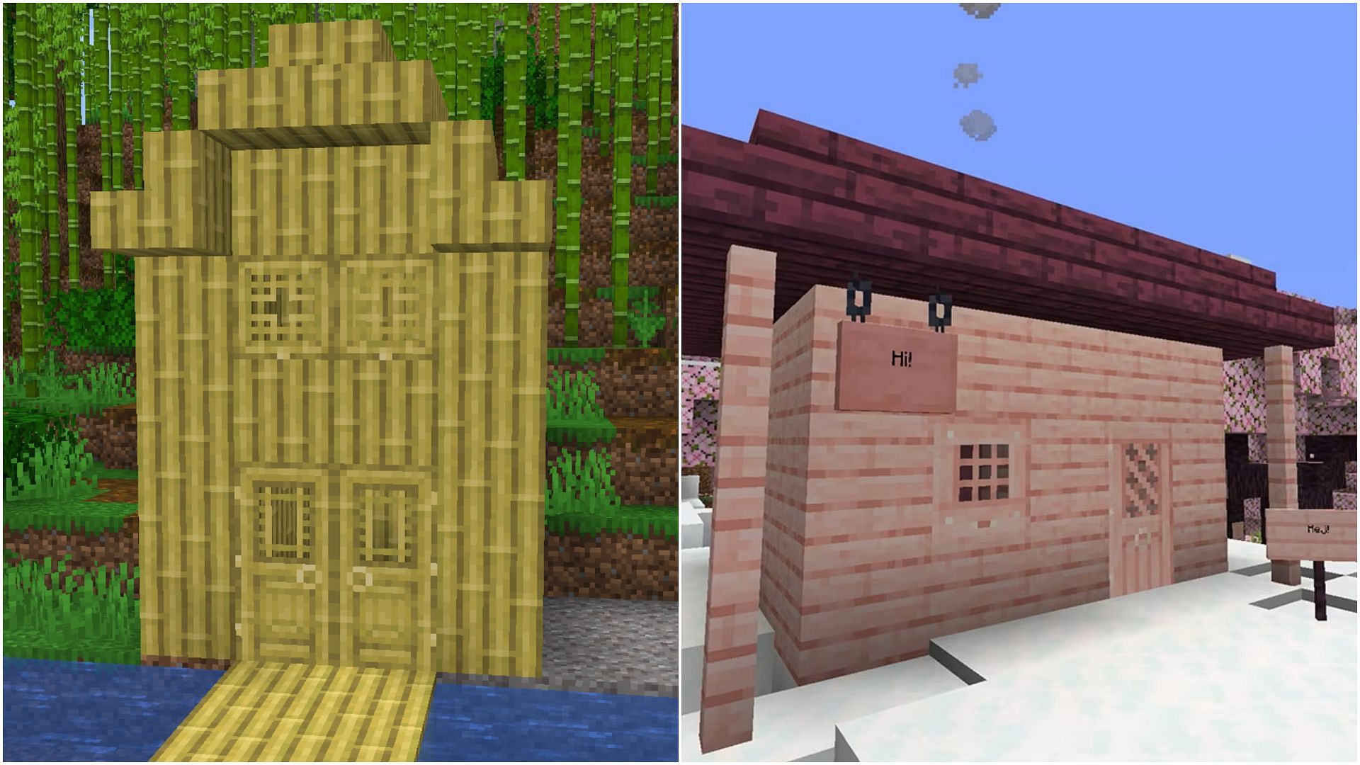 Bamboo and Cherry Blossom wood set will be released in Minecraft 1.20 update (Image via Sportskeeda)