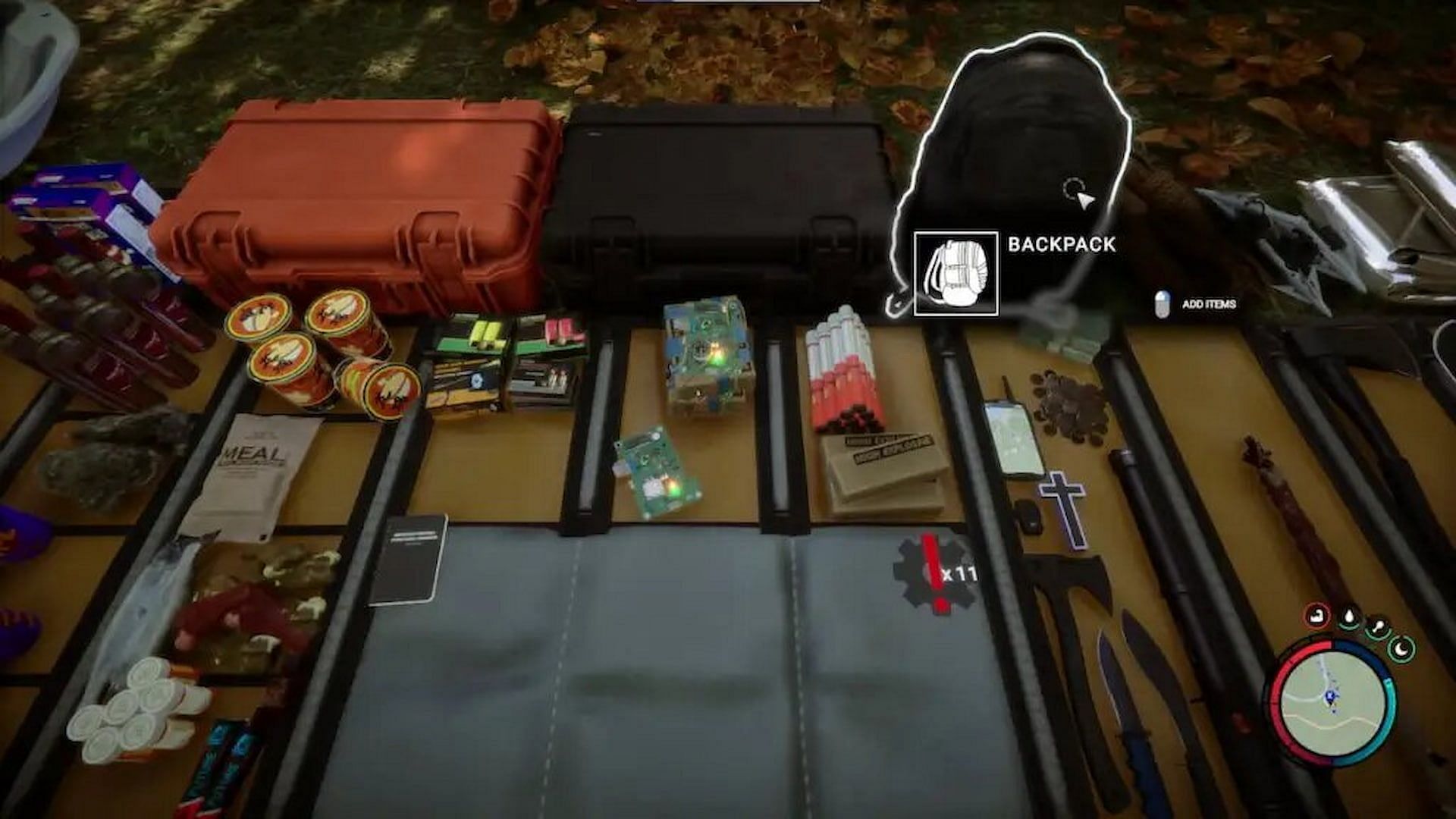 The Backpack can be found on the top right corner of the inventory mat (Image via Endnight Games)