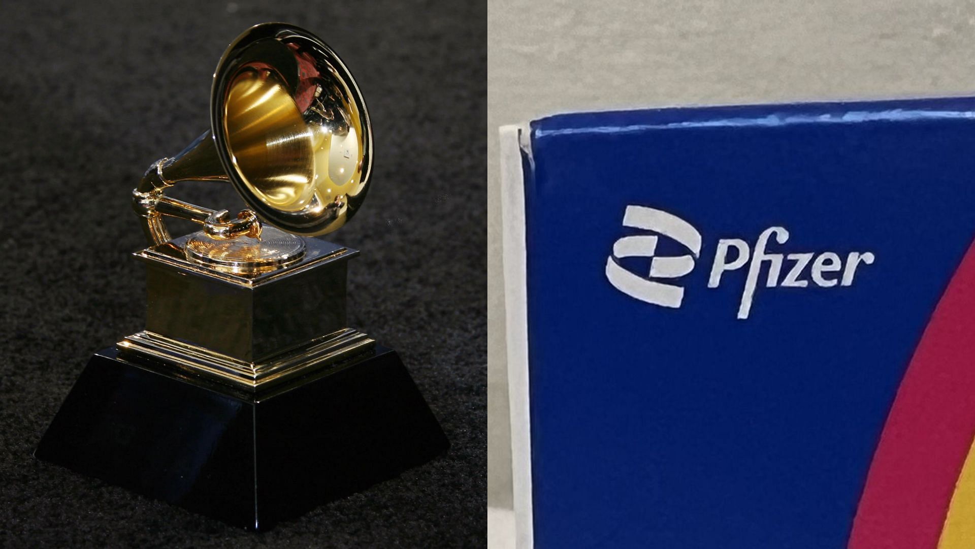 Pfizer sponsored 2023 Grammy Awards. (Image via Gabriel Bouys/Getty, Gado/Getty)
