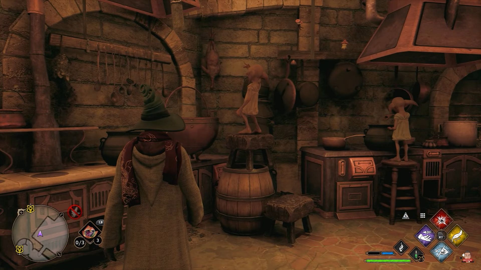 Finfing the Hogwarts Kitchen in Hogwarts Legacy (Image via WB Games)
