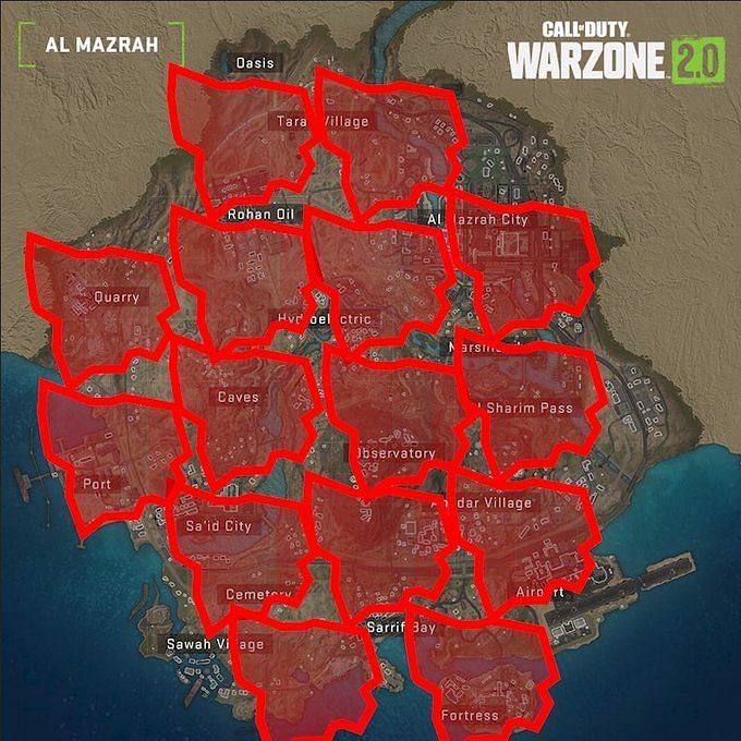 How big is Al Mazrah compared to Ashika Island in Warzone 2?