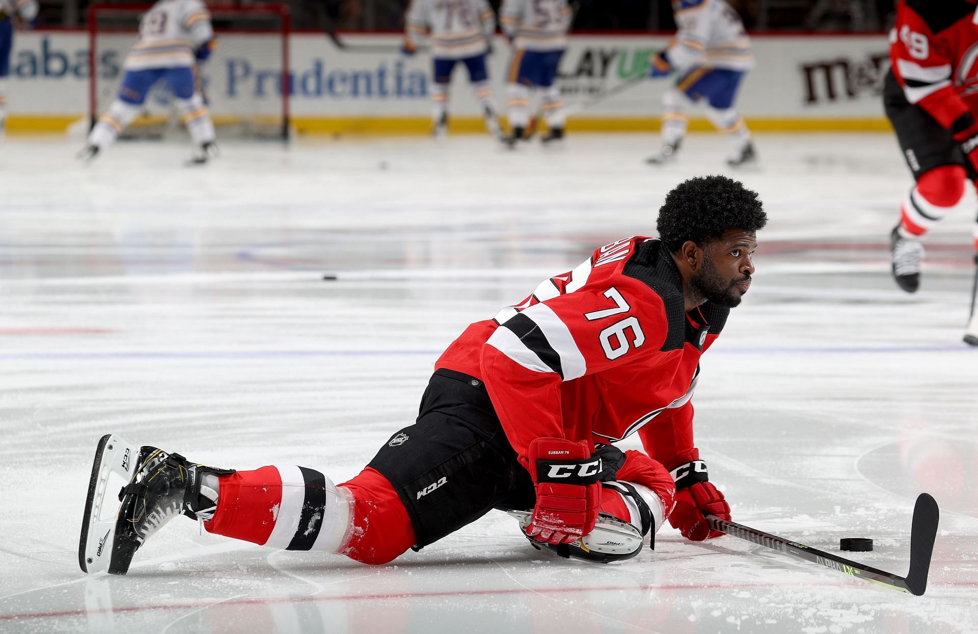PK Subban in action during Buffalo Sabres v New Jersey Devils