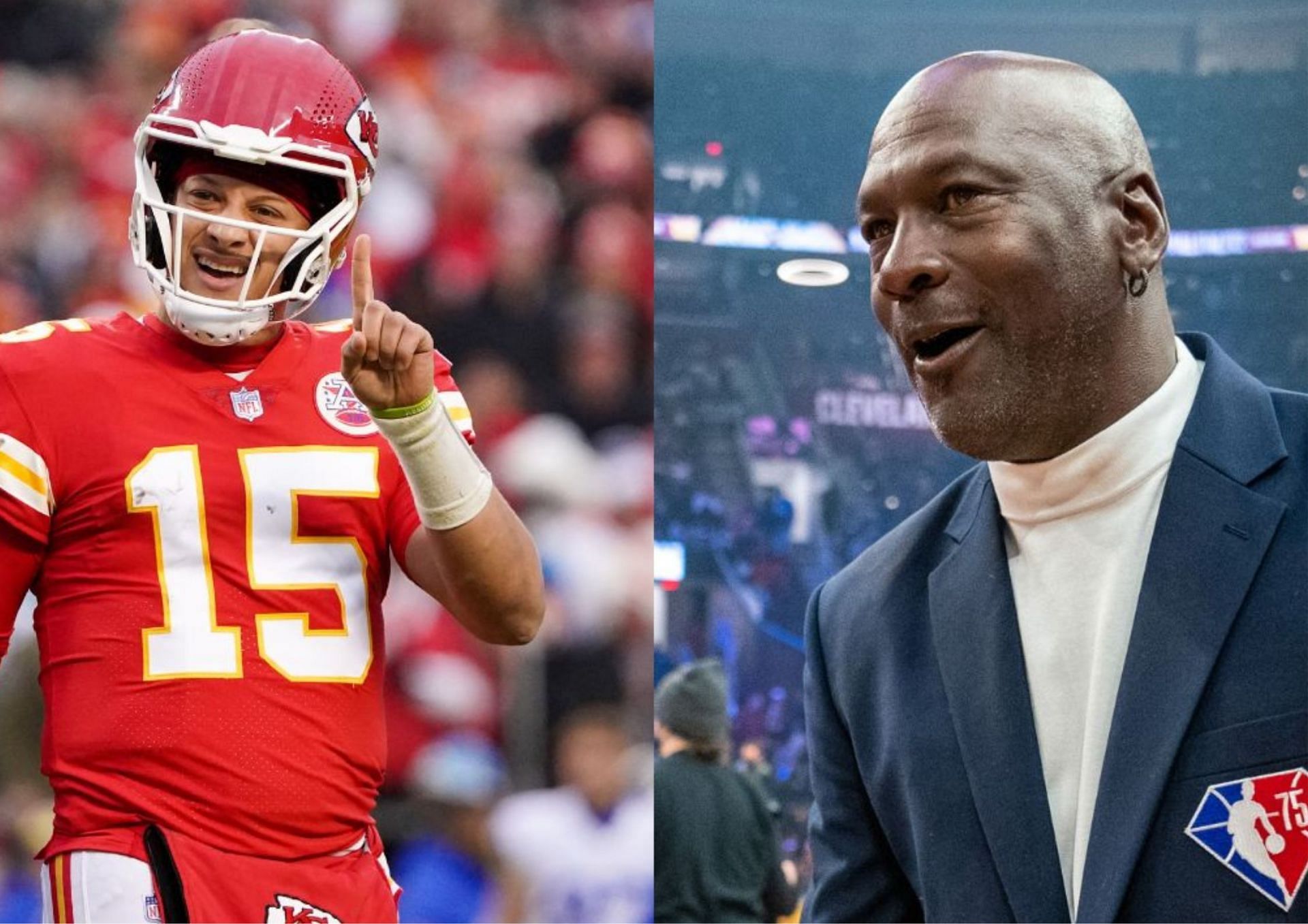 Michael Jordan and Patrick Mahomes both had incredible starts to their careers in basketball and football, respectively. [photo: SportsRush]