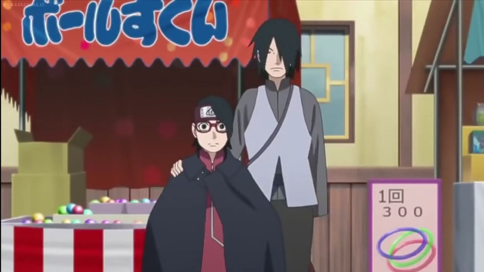 Sasuke and Sarada&#039;s weird interaction in Boruto (Image via Studio Pierrot)