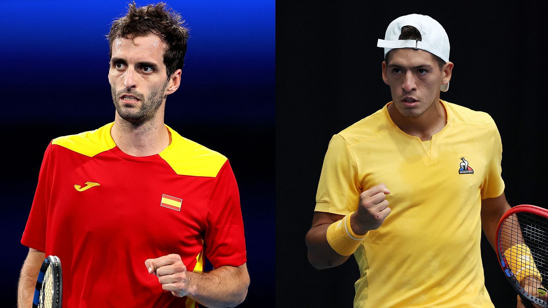 Ramos-Vinolas (left) is two wins away from defending his Cordoba title.