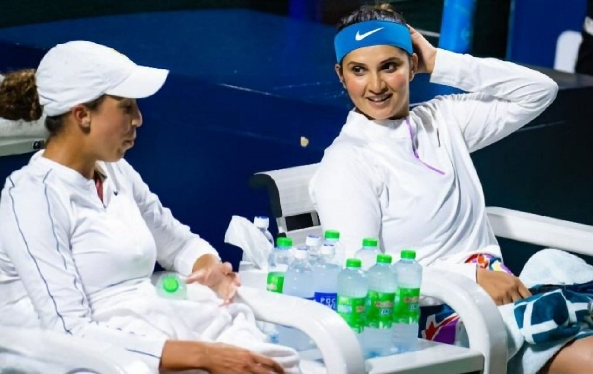 Madison Keys and Sania Mirza at the 2023 Dubai Tennis Championships