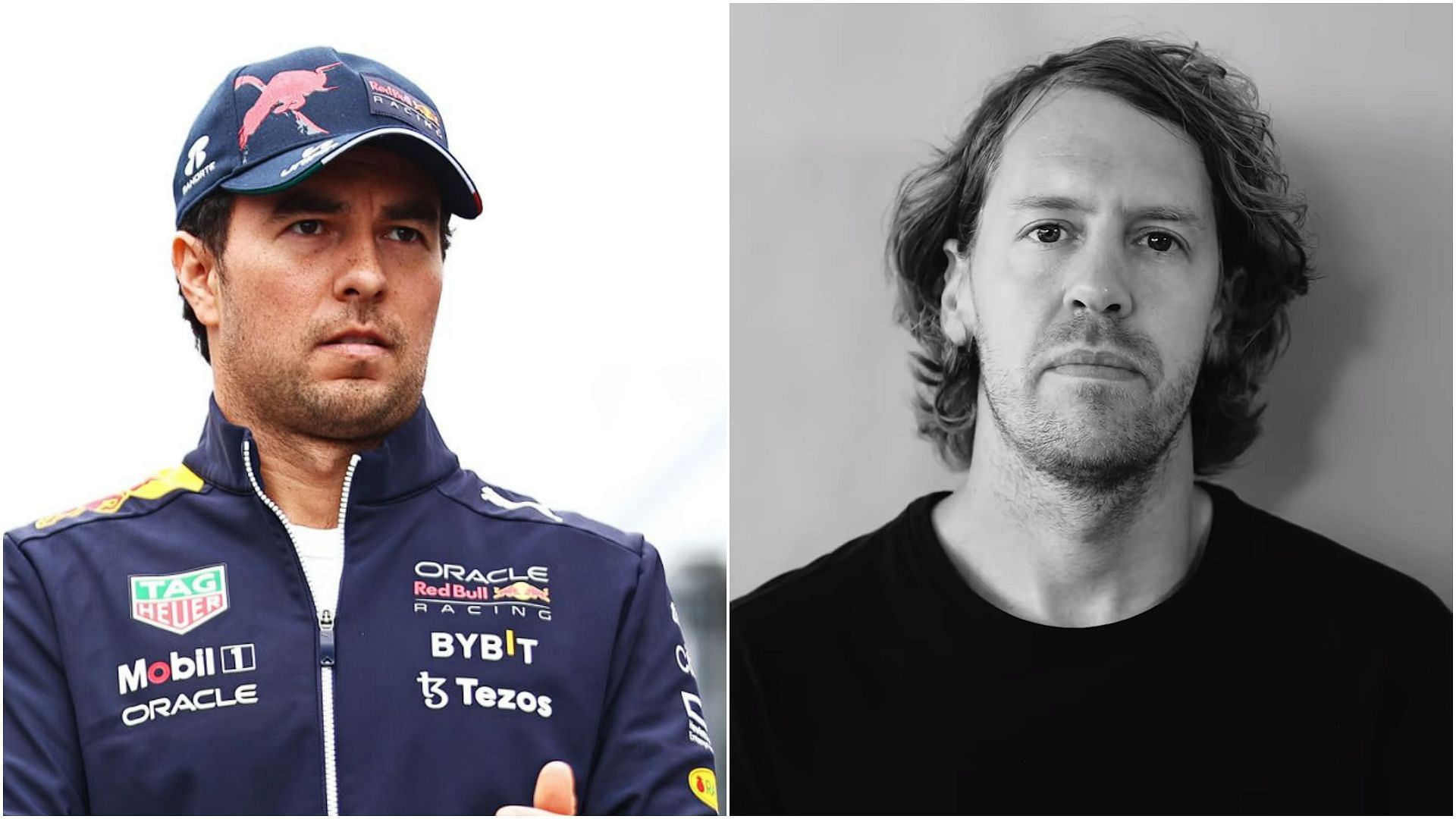 Sergio Perez (Left) and Sebastian Vettel (Right) (Collage via Sportskeeda)