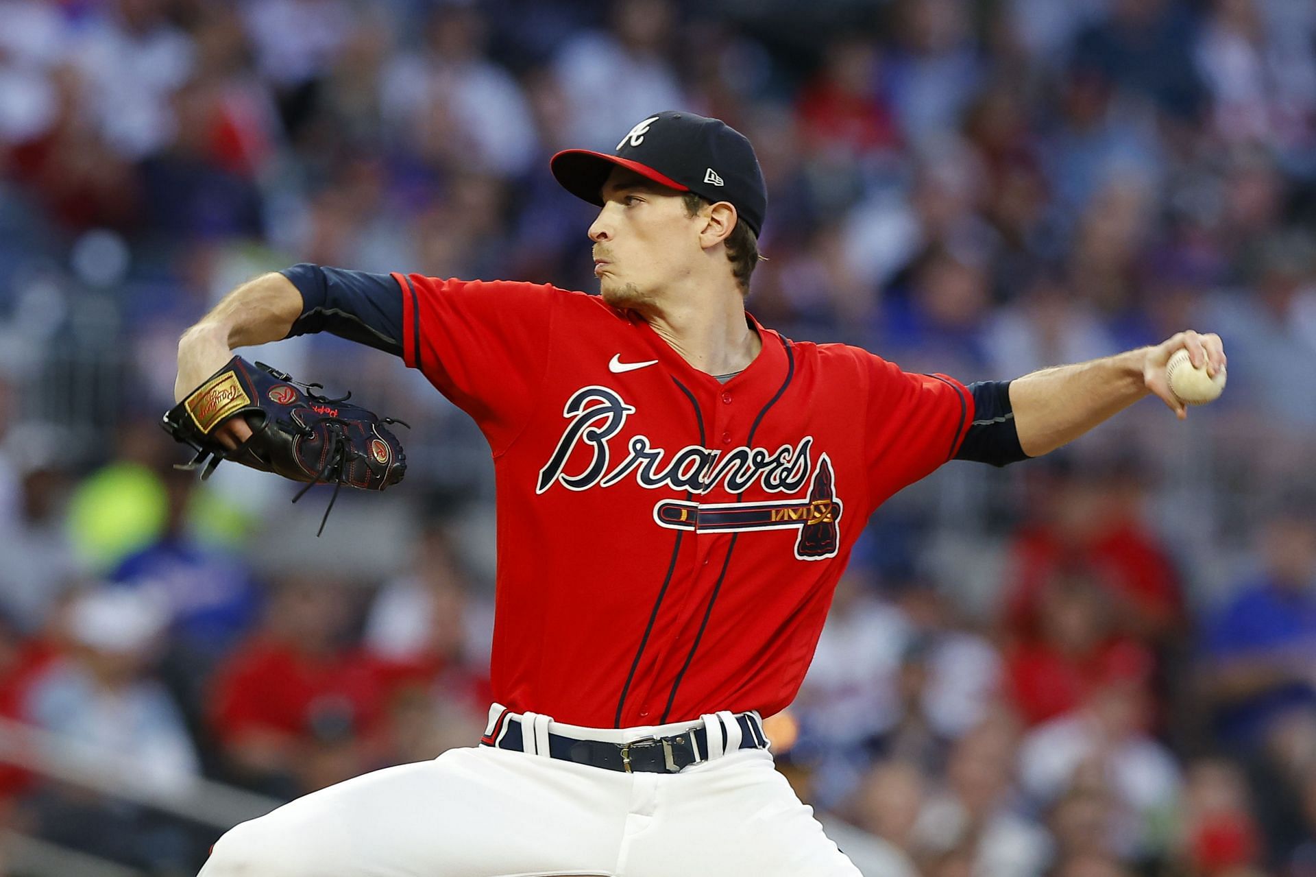 Max Fried of the Atlanta Braves pitches against the New York Mets.