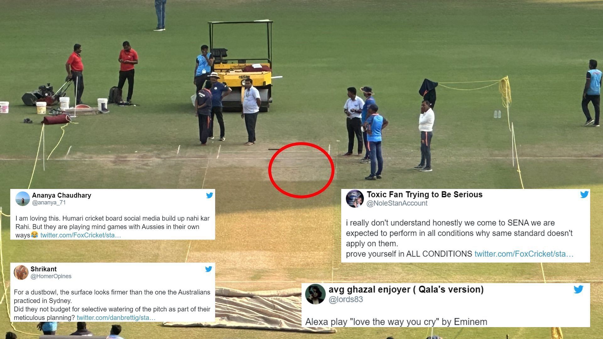 The Nagpur pitch looks set to be a rank-turner (P.C.:Twitter)