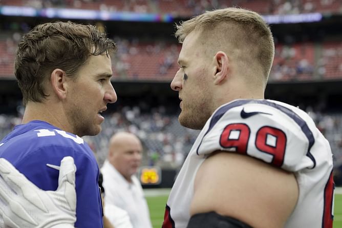J.J. Watt totally onboard with Eli Manning's radical idea for college football