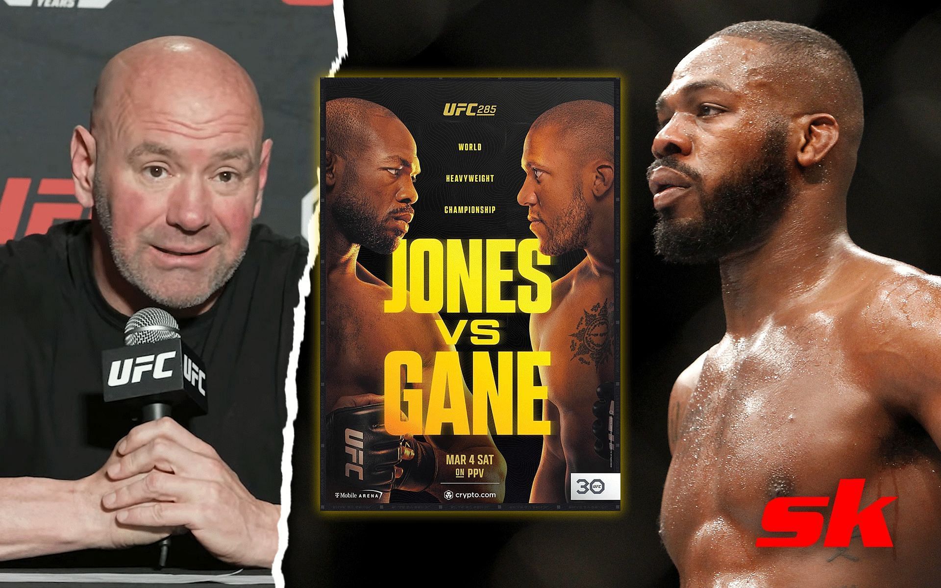 Dana White speaks on the UFC 285 headliner between Jon Jones and Ciryl Gane [Image credits: MMA Junkie on Youtube and @jonnybones on Instagram]