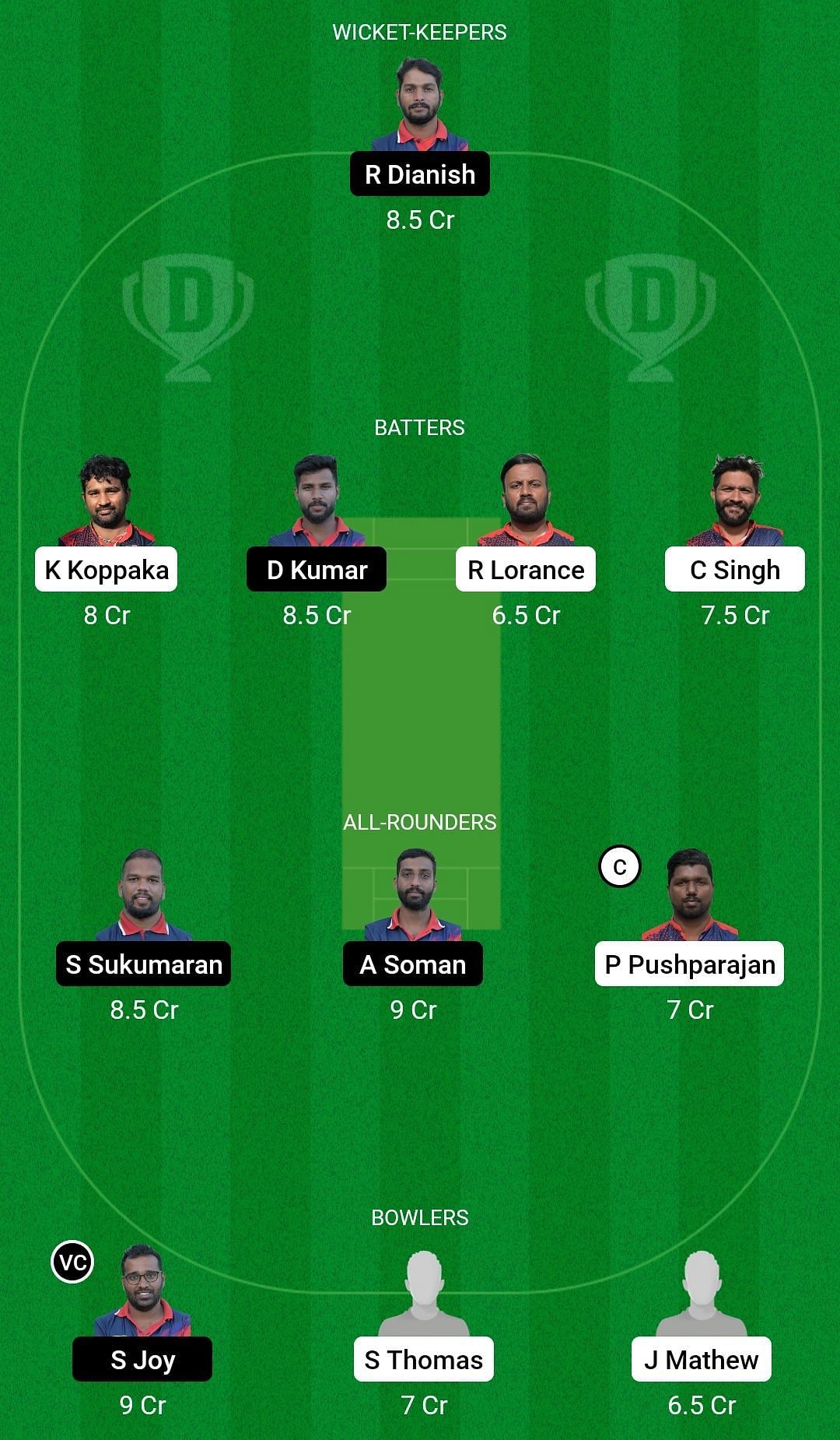 Dream11 Team for Royal Strikers vs Msida Warriors - ECS T10 Malta 2023.