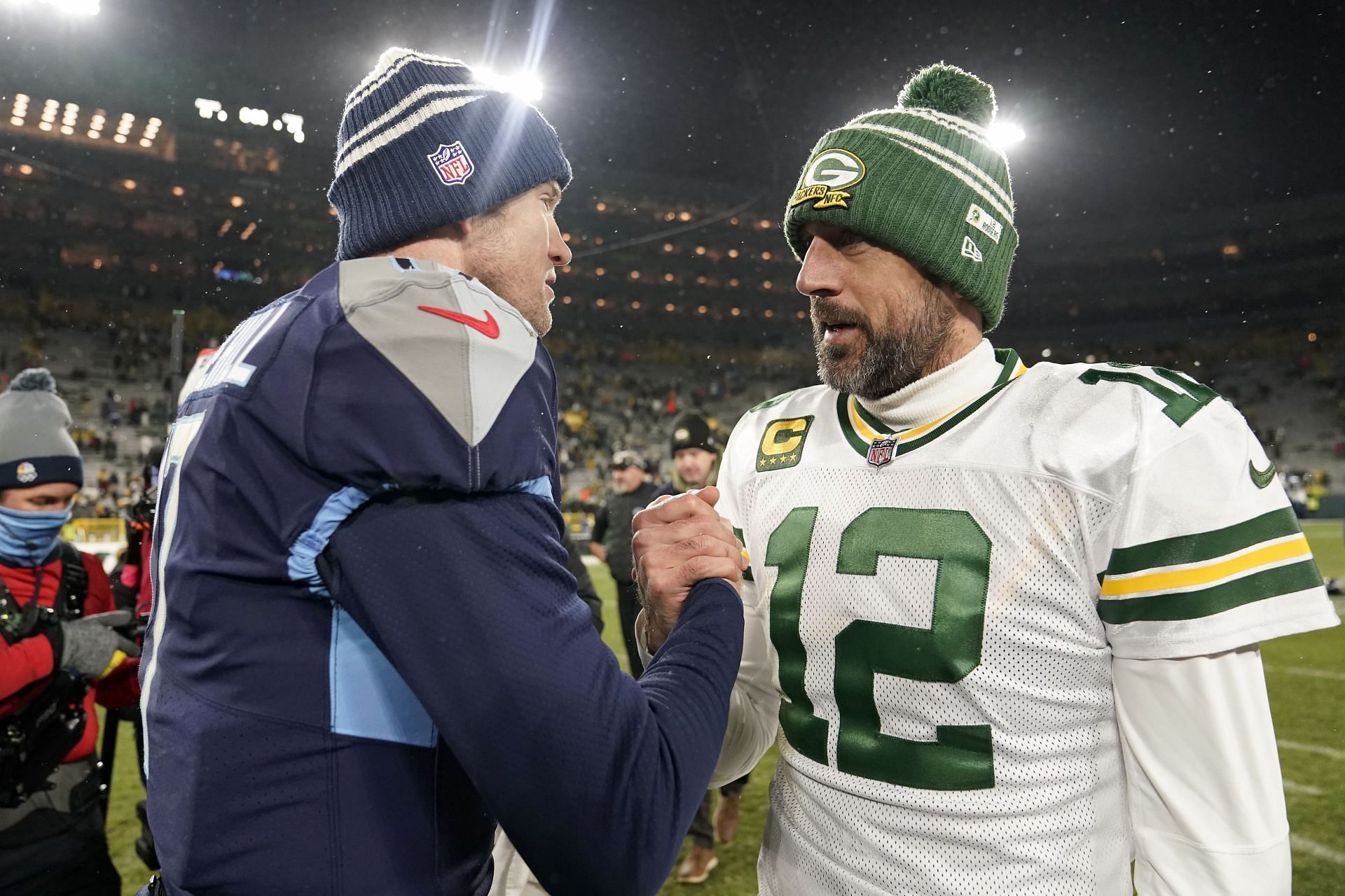 Aaron Rodgers at Tennessee Titans v Green Bay Packers