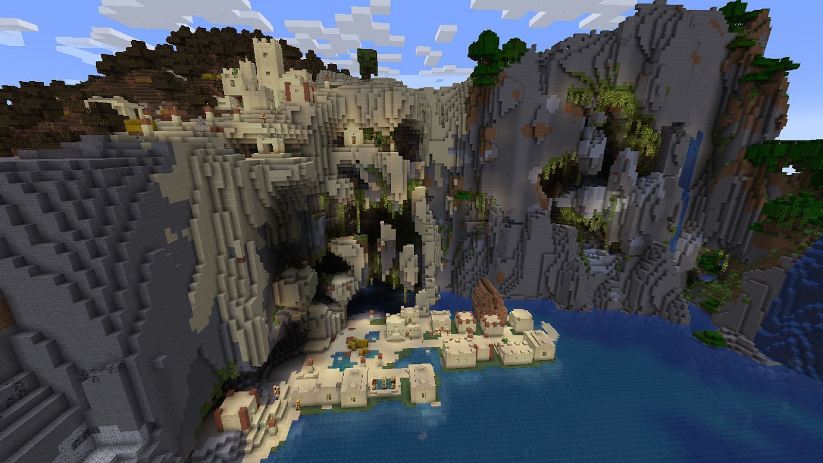 The village close to this Minecraft seed&#039;s spawn is perfect for exploration (Image via Mojang)